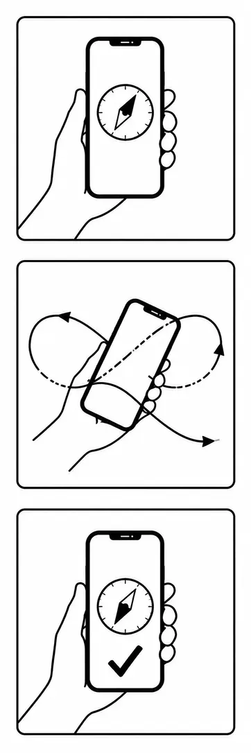 Kompassin kalibrointi: kahdeksikko-liike